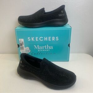 Skechers x Martha Stewart Women's Bedford Gem Slip On Sneaker Black Size 8.5 New